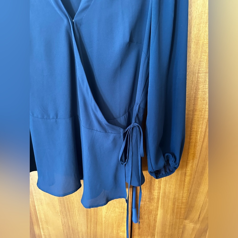 Loft navy wrap blouse - Picture 8 of 8
